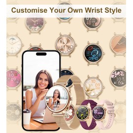 Colesma Smart Watch for Women (Make/Answer Call) 1.27" HD Round 200+ Watchfaces Fitness Trackers Heart Rate Sleep Monitor Step Counter IP67 Womens Watch for Android iOS Rose Gold