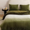 Pureant Army Green Velvet Comforter Set - Full Bedding with