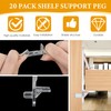 Boxonly 5mm Plastic Locking Shelf Pegs, Mini Cabinet Shelf Clips,