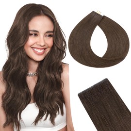 SEGO Injection Tape in Hair Extensions Human Hair Tape in Hair Extensions Invisible Tape in Hair Extensions 14 Inch #02Y Dark Brown 10PCS 5pcs Invisible and 5pcs Normal