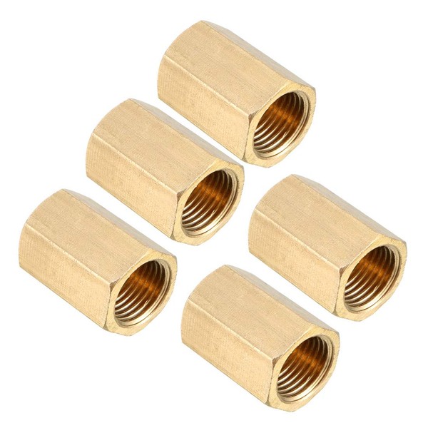 uxcell Pipe Fitting Adapter Brass Coupler Hex Rod 1/8 PT