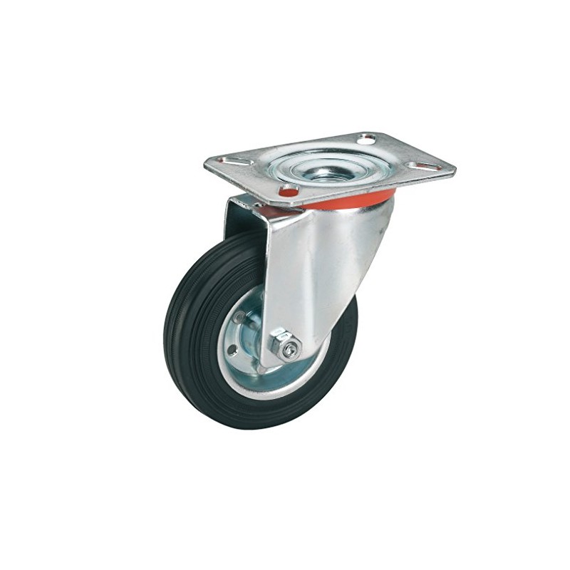 Dörner + Helmer 711142 Solid Rubber Castor Wheel with Roller
