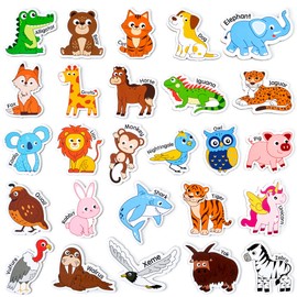 JoyCat Wooden Magnets for Kids – 26 Cute A-Z Animals Fridge Magnets for Toddlers, Large Magnetic Animal Refrigerator Toys, Fun Educational Learning Gifts for Toddlers 2 3 4 5 Years Old
