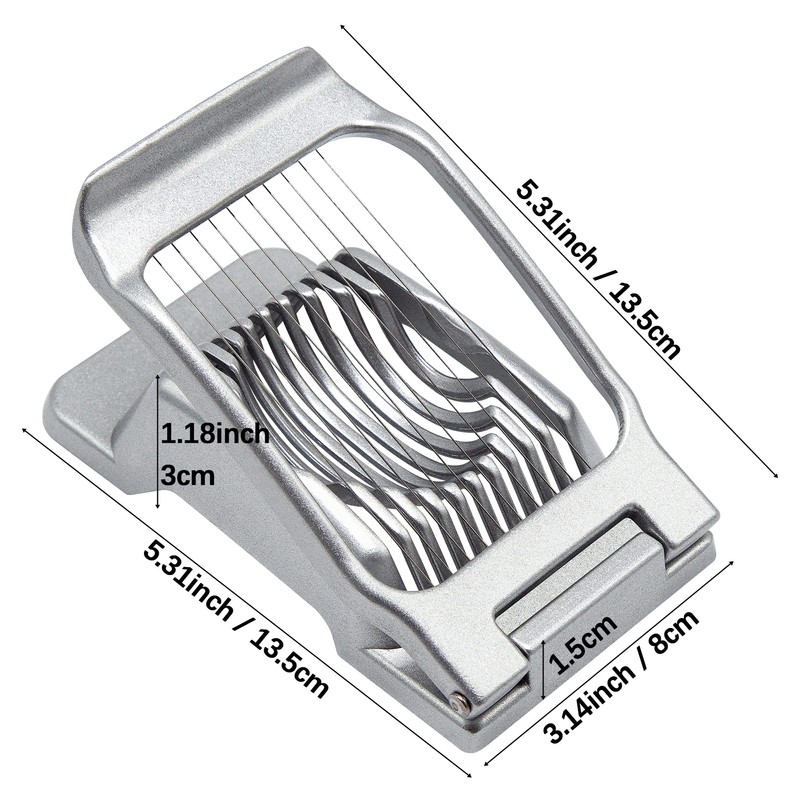 Egg Slicer, Heavy Duty Metal Egg Slicer Cutter for Boiled