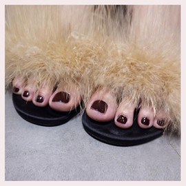 Lwenjing 24pcs Nail Tips for Foot Thumb Foot Pedicure False Nails Nail Tips Foot Nails Reusable Gel Nail Tips for Practice Salon Summer Nails Summer Jelly Tips Ultra Slim Pedi Easy to Apply (Y14)