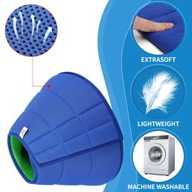 Dog Cone Collar, Dog Cones after Surgery Soft, Buster Collars for Dogs, Soft Dogs Cone (Blue+Green, S)