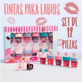 J.H. Company Set 12 Tintas Para Labios Forma De Paleta Labial Y-708 Ca*