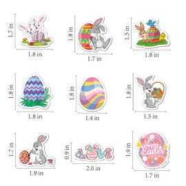 Easter Sticker Set, 100 Pieces Easter Egg Stickers, Children's Easter Stickers, BQRKOTM Easter Bunny Easter Eggs Stickers, PVC Waterproof Vinyl Stickers for Water Bottles, Scrapbooking, Diary, Laptop
