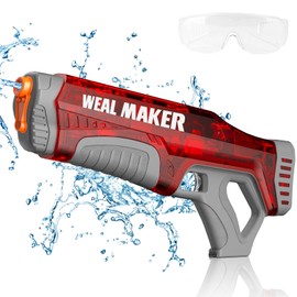 YTKIH Self-Filling Function Electric Water Gun IP67 Waterproof, Summer Automatic Pulse Quickly Shooting Squirt Guns, Watergun Blaster for Pool/Beach Toys (Red)