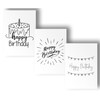 Freyheit 12 x Stylish Birthday Cards (A6 Format) Black and