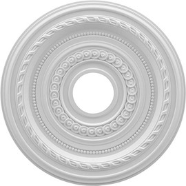 Ekena Millwork CMP16CO Cole Thermoformed PVC Ceiling Medallion (Fits Canopies up to 4 1/2"), 16"OD x 3 1/2"ID x 1"P