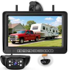 7-Inch Wireless Backup Camera for RV Trailer - HD 1080P Monitor, Night Vision, IP69 Waterproof, Easy Installation Split Screen 4 Channels for Camper Y31