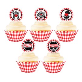 Baby Q Cupcake Kit - 24 Baby Q Cupcake Toppers and 24 Cupcake Wrappers - Baby Q Party Supplies - Baby Q Party Decorations - Cupcake