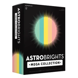 Astrobrights Mega Collection, Colored Cardstock, Punchy Pastel 5-Color Assortment, 320 Sheets, 65 lb./176 gsm, 8.5" x 11" - MORE SHEETS! (91780)