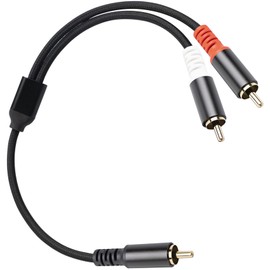tunghey RCA Y Cable, RCA/Phono Y Splitter, RCA 1 Male to 2 Male Y Adapter, Male/Male Subwoofer Cable Gold Plated for subs/amps/Hi-Fis/Home Theater/receivers (5M)