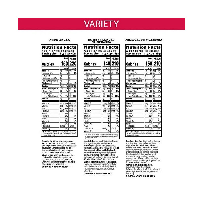 Kellogg's Cereal, Variety Pack 37.3 oz., 3 pk.