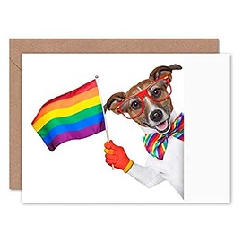 Fine Art Prints Jack Russell Gay Pride Greeting Card With Envelope Inside Premium Quality