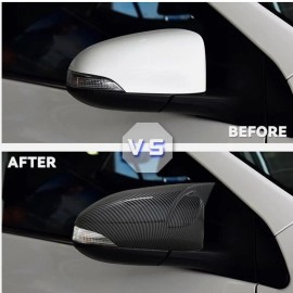 Serve4u*2018 Carbon Fiber Black Side Car Rearview Mirror Cap Cover For Toyota Corolla 2014-18