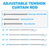 TEECK TEECK Shower Curtain Rod, 32-104 inch Adjustable Spring Tension
