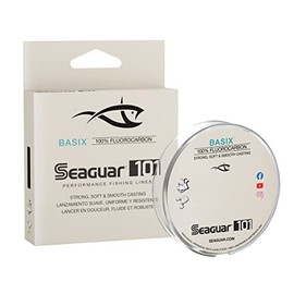Seaguar Basix, Strong, Soft & Smooth Casting, Premium, 100percent Fluorocarbon Performance Fishing Line, Virtually Invisible, Value-Packed & Budget Friendly, Clear, 20 Pound
