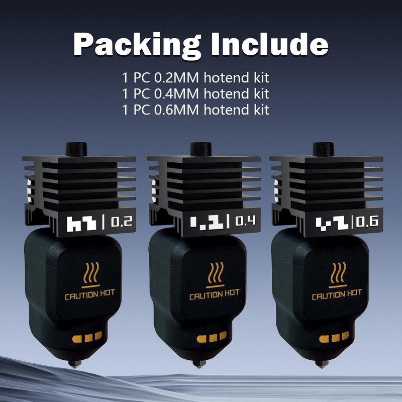 RugooSpink 3 Pack P2S Hotend 0.2MM 0.4MM 0.6MM Nozzle for