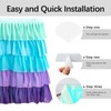 Pufogu 6ft Mermaid Tutu Table Skirt, Tutu Ruffled Tablecloth for