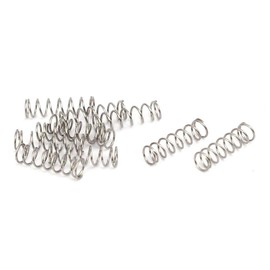 TA-VIGOR 10Pcs Extended Compressed Spring, 3mm OD,0.3mm Wire Size,10mm Length Durable Stainless Steel Small Dual Hook Tension Spring for Furniture Screen Doors Repair Projects