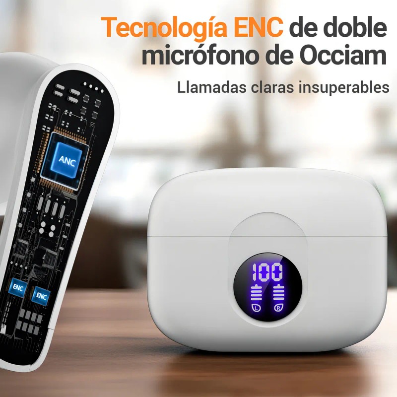 Audfonos inalmbricos bluetooth Occiam P91 In Ears Color Blanco -