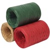 Raffia Ribbon, 3 Rolls 300 Meters Red Green Natural Christmas