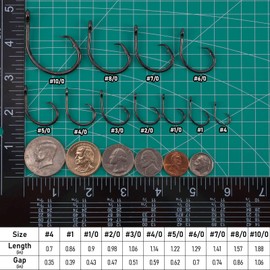 Dr.Fish 30 Pack Fishing Circle Hook 3X Strong in-Line Hook Live Bait Hook Black Nickel Sharp Non-Offset Wide Gap Saltwater Mackerel Striper Catfish Bass Tuna Freshwater #3/0