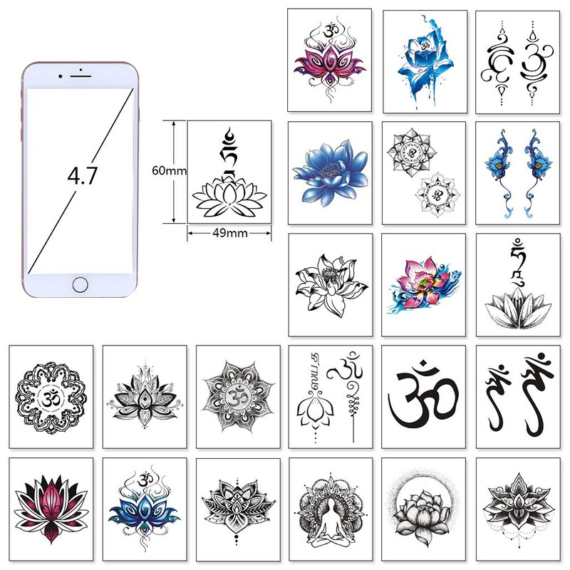 CARGEN 30 Sheets Yoga Temporary Tattoo Set Lycoris Radiata Shabby