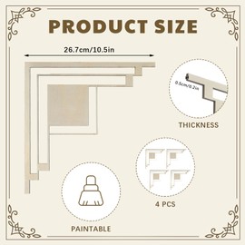 Colingmill 4 Pcs Wooden Inside Corner Accent Trim Corner Decoration Accent Wall Decor Trim Corner Decoration Peel and Stick Wall Molding Kit for Interior Wall Decor Cabinet Door Bed Furniture