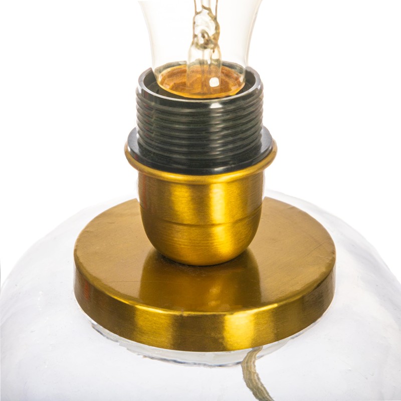 Creative Co-Op Modern Table Lamp with Glass Base and Velvet