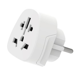 Ewent Travel Adapter, World to Europe Adapter, Universal World to Europe Adapter, US/UK/AUS/CINA/Swiss Plug to Schuko Socket (IT/ES/DE/EU) Compact Travel Plug