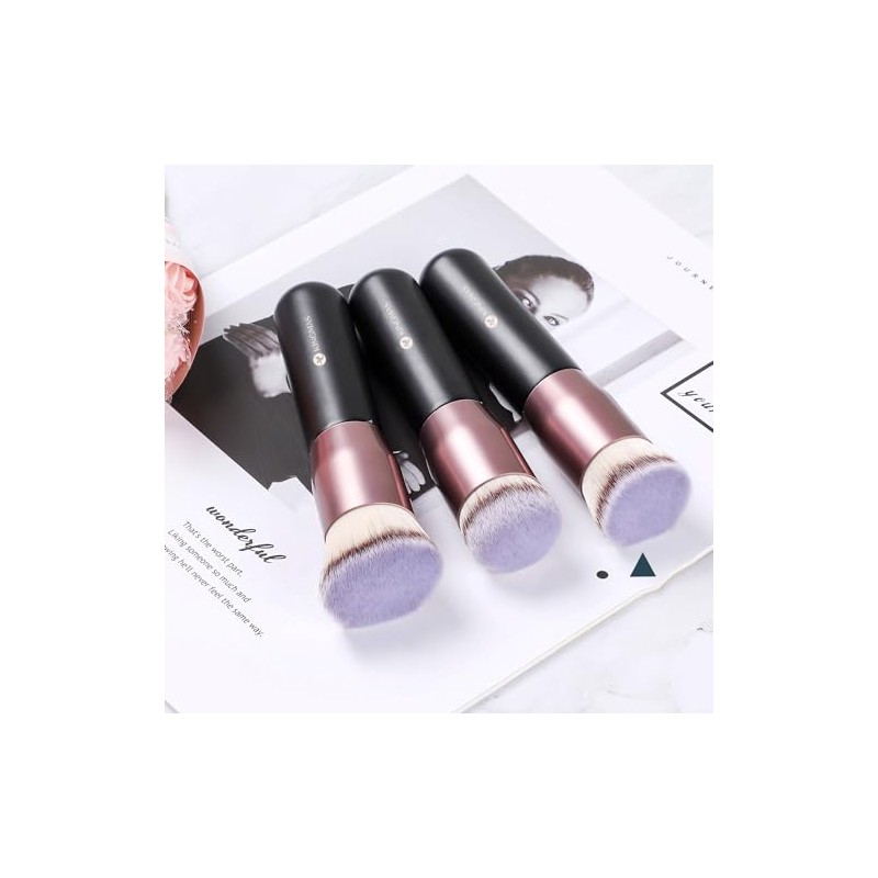Brocha Base Kabuki Parte Superior Plana Maquillaje Líquido Mezcla Crema
