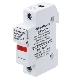 MECCANIXITY Solar Fuse Holder with Cue Light, DC 1000V 32A Single Pole 10x38mm DIN Rail Mount Fuse Holder Base for Household Circuits, Photovoltaic Station