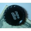 Golf Design " H " Alpha Initial Bling Black Bottle