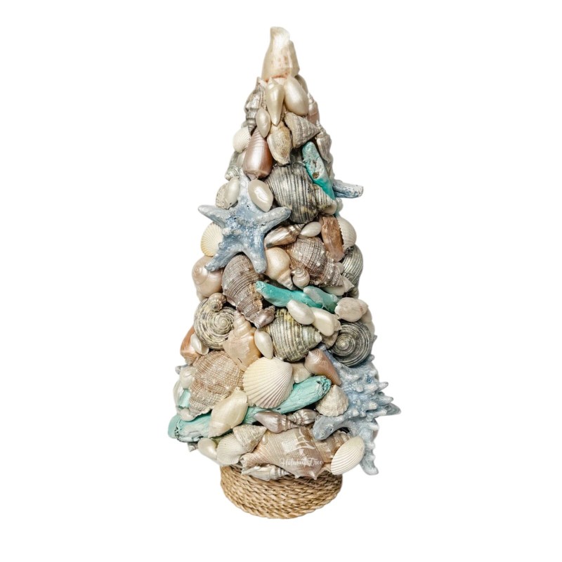 Holiday Tree Coastal Shell Tabletop Tree