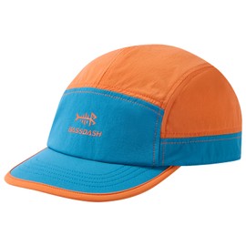 BASSDASH Ultralight UPF 50+ Soft Baseball Caps Unstructured Quick Dry Folding Hat Adjustable for Men Woman Outdoor Activities, Lake Blue/Orange, One Size