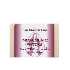 Immaculate Waters Natural Bar Soap – Handcrafted with Pure Essential Oils & Lourdes Grotto Water – Moisturizing & Gentle Bar Soap for Sensitive Skin – Calming Aromatherapy Bath & Body Soap (Rose)