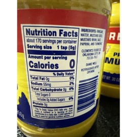 Red Boy Brand Prepared Mustard 30 oz NO Garlic New Factory Sealed Hard to FiND