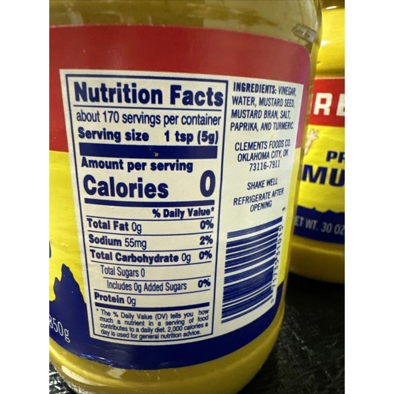 Red Boy Brand Prepared Mustard 30 oz NO Garlic New