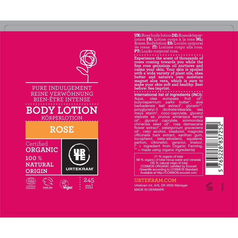 Urtekram Body Lotion - All Skin Types - Rose -