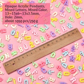 Stiesy 1050Pcs Mixed Letters Charms Acrylic Alphabet Charm Candy Colour Capital Letters Dangle Charms Bulk for DIY Crafts Jewelry Making