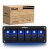 Nilight-90111F 6 Gang Aluminum Rocker Switch Panel Toggle Dash 5
