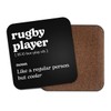 Rugby Player Square Coaster - Sport Fan Dictionary Regular But