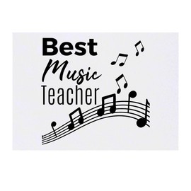 'Best Music Teacher' Temporary Tattoo - Water Resistant, Skin-Safe, Non-Toxic Transfer (TO00073759)