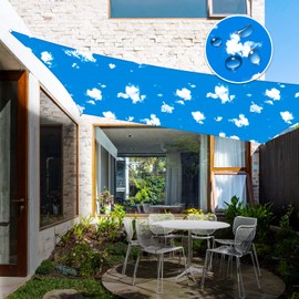 Windscreen4less Rectangle Sky Blue 10'x13' Waterproof Sun Shade Sail Canopy Cover UV Blockage for Pergola Patio Deck Balcony Yard Outdoor
