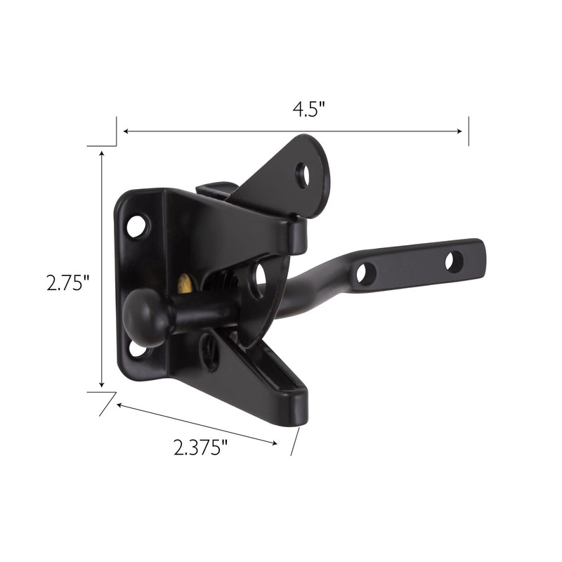 Design House 189407-MB Self-Locking Heavy Duty Gate Latch 2-Pack Matte