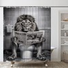 LKFBSC Funny Lion Shower Curtain, Fancy Humor Leo Animal on